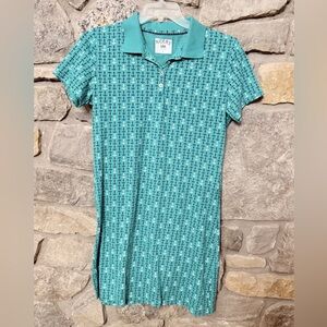 RIDERS by LEE Green Patterned Anchor Dress Sz L EUC